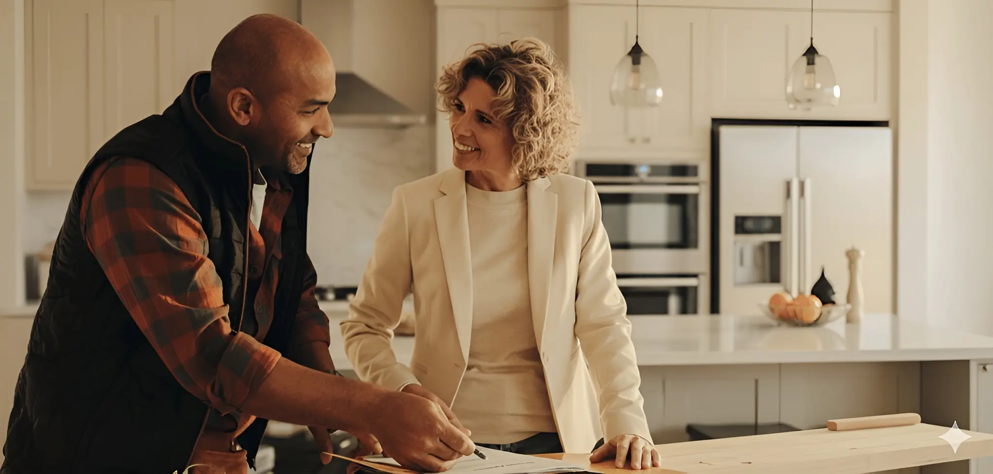 Carpenter working with plywood in a workshop